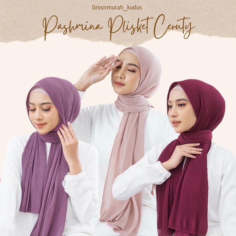 [✅COD ]  Plisket Lidi Ceruty Babydoll FULL PREMIUM/Jilbab Pasmina/Hijab Pasmina