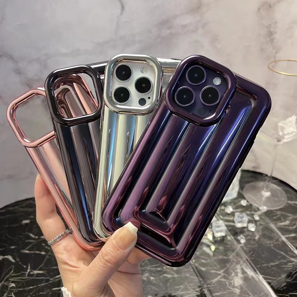 IPHONE Mewah Kreatif 3D Garis shockproof Case Iphone14 Pro Max14Plus Iphone13 12 Pro Max11 Case Tertutup Penuh shockproof Pelindung Penutup Belakang