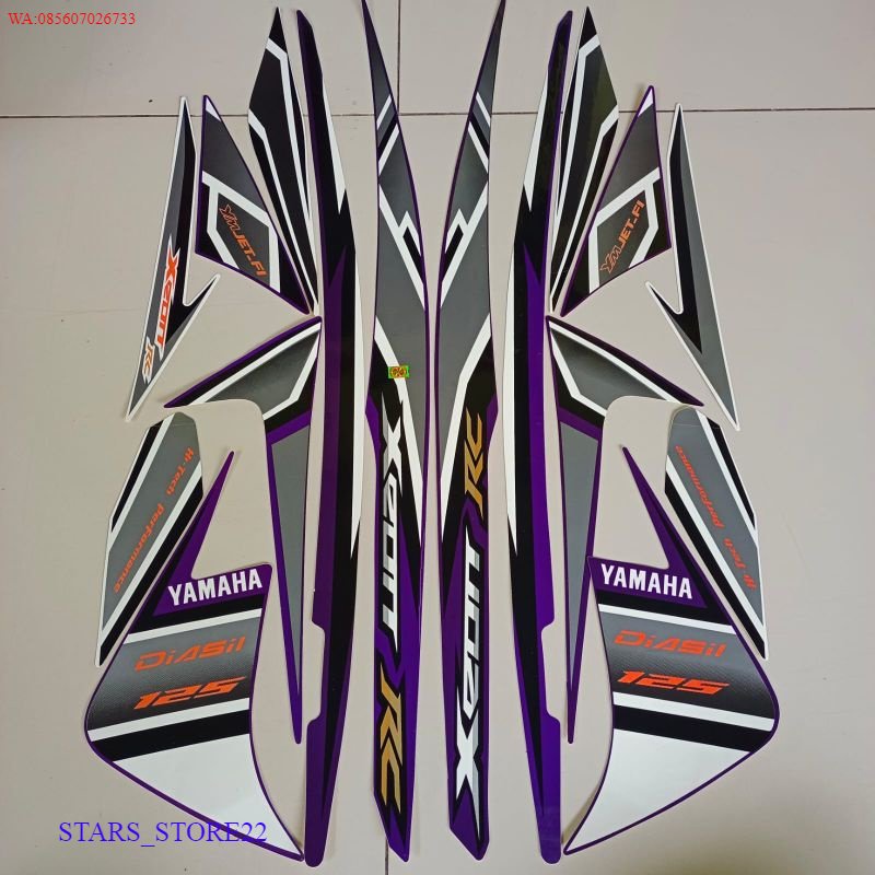 (ORI) stiker striping motor yamaha xeon rc 125 2013 ungu list body standar KUALITAS ORIGINAL PABRIK