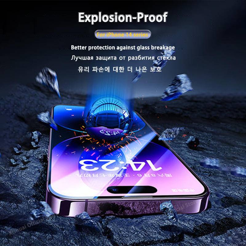 2pcs Tempered Glass Untuk Iphone14 13 12 11 Pro MAX Plus Mini Pelindung Layar Untuk iPhone X XS MAX XR 78 6 6S Plus SE 2022 2020 14Plus 13Mini 12Mini Aksesoris