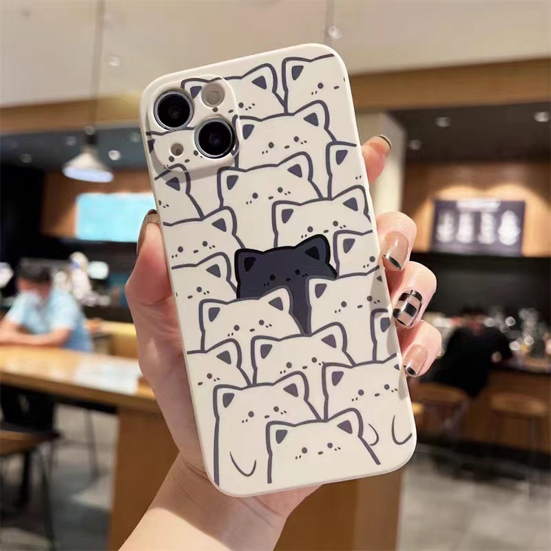 IPHONE Ins Pola Beruang Cocok Untuk Iphone14 14pro 14plus 13 13pro 13prm iPhone12 7Plus 8Plus Xr XS 13 Pro Max Empat Sudut Casing Ponsel Tahan Guncangan