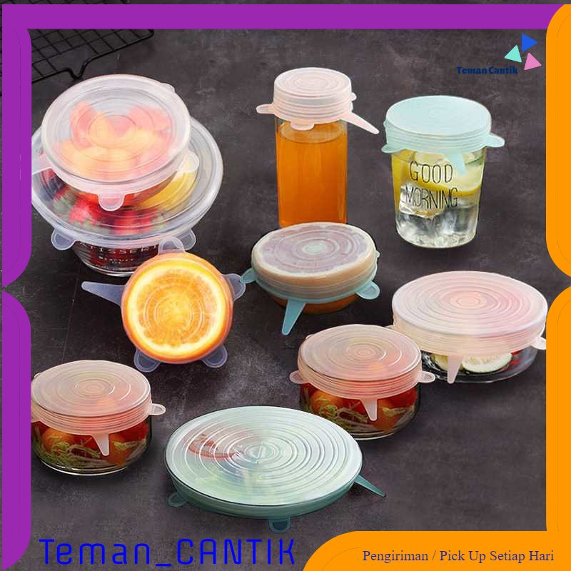 TC - DPR PULISI Silicone Penutup Makanan Stretch Food Cover Lid 6 PCS - G20055