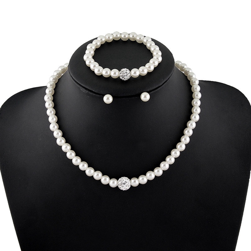 Perhiasan Fashion Mutiara Pernikahan Pengantin Set Perhiasan Kalung Anting Dengan Gelang Wanita Statement Collar Necklace