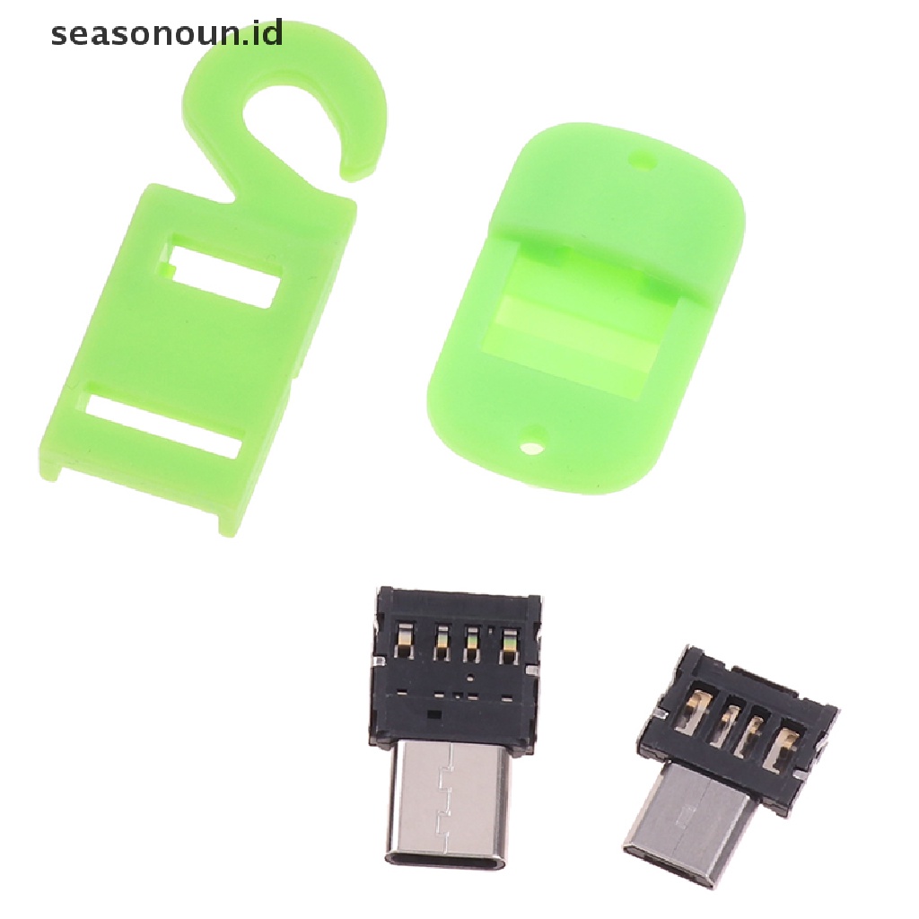 Seasonoun USB Type C Adapter Konektor Data USB-C Male to USB 2.0 Female Untuk Hp Android.