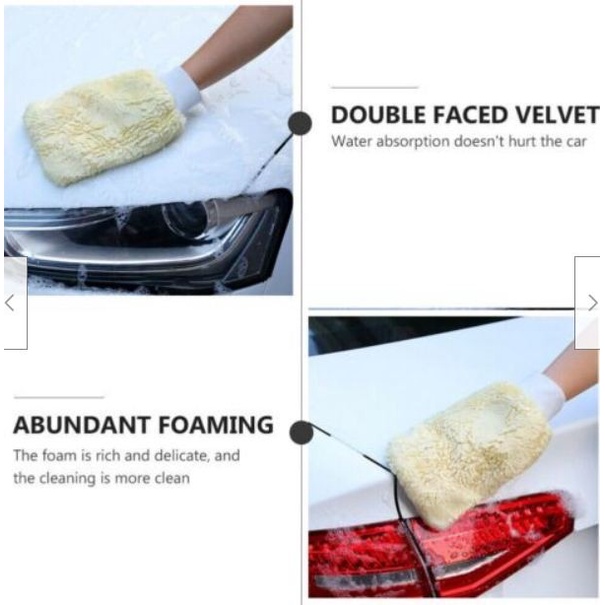 Sarung Tangan Cuci WOOL mobil motor detailing wash mitt microfiber lap halus