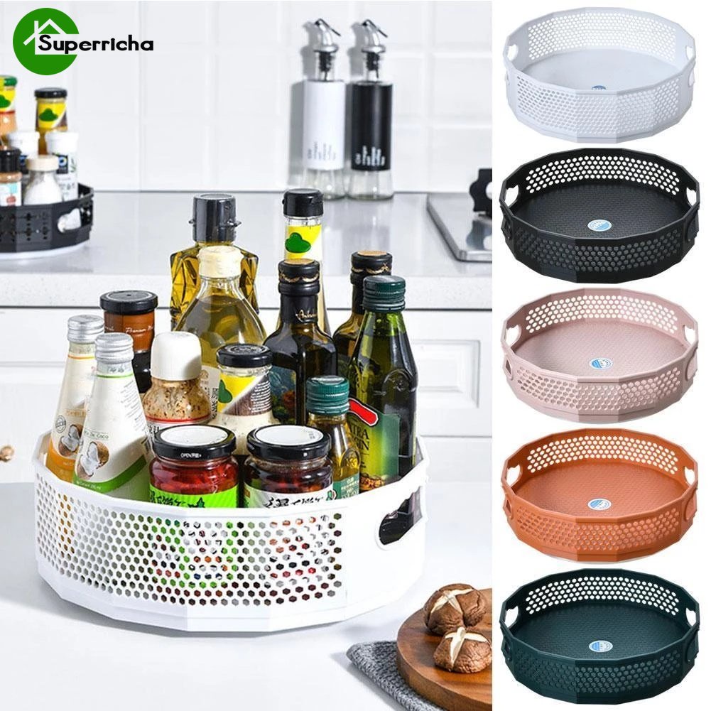 Hot Sale /360° Rotating Spice Rack Organizer Box/Nampan Penyimpanan Bumbu Lemari Dapur/Desktop Comestic Storage Tray/Kotak Penyimpanan Organizer Serba Serbi Rumah