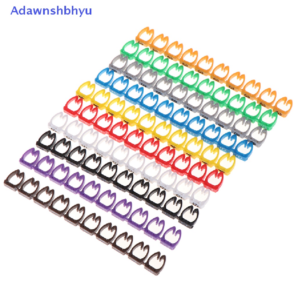 Adhyu Cable Marker Colorful C-Type Marker Number Tag Label Untuk Kawat 1.5/2.5/4/6mm2 ID