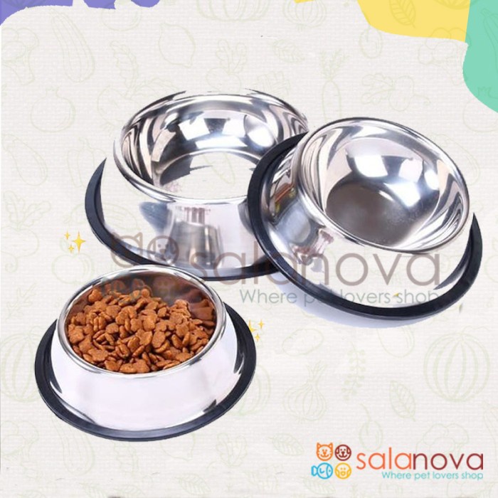 Tempat Makan Stainles / Mangkok Stainless Untuk Kucing, Anjing