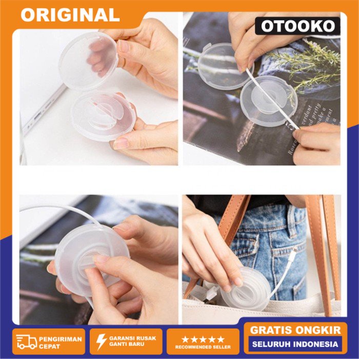 Box Case Kotak Kabel Putar Bulat Organizer Perapih Cable Data Earphone