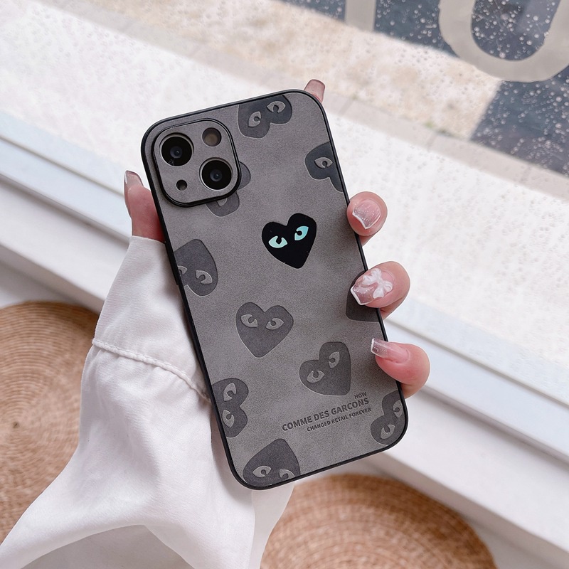 【Gradient Laser】Fashion Case IPhone 11 12 13 14 Pro Max X XR XS MAX 14 Plus Protect Case Man Fashion Gray Yellow Rei Kawakubo