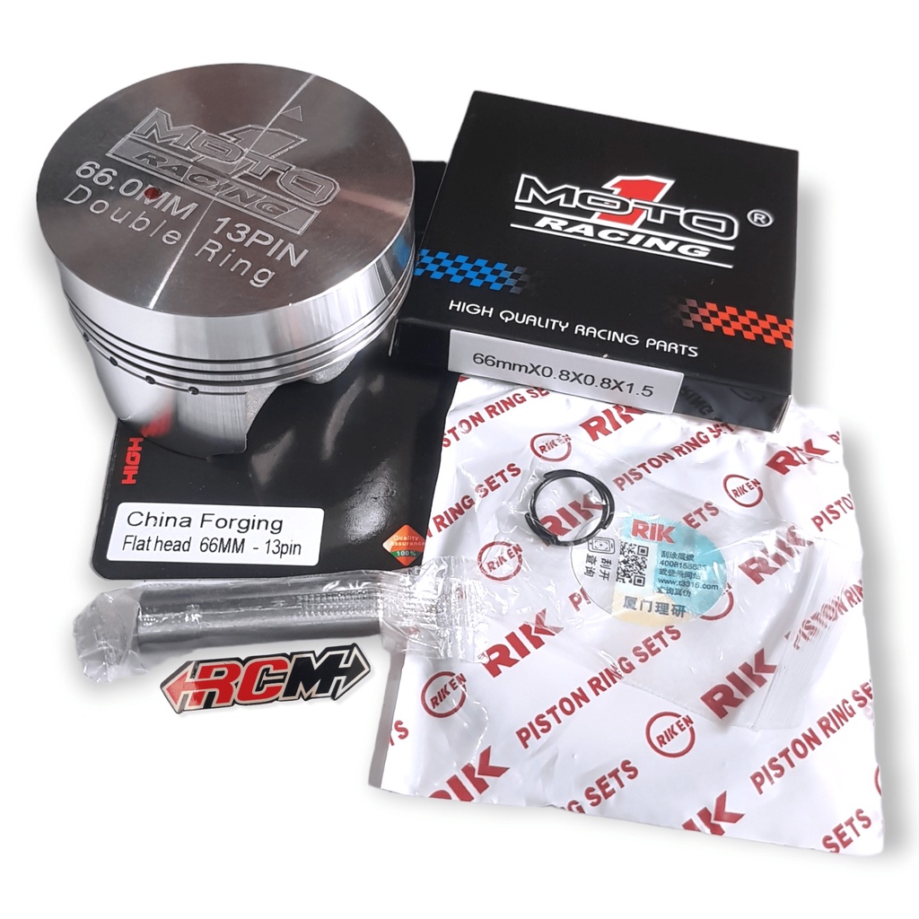 PISTON SEHER SEKER KIT SET DIAMETER 66MM 66 MM P13 PIN PEN 13 UNIVERSAL MOTOR TYPE FORGING FORGED ORI ORIGINAL MOTO1 ASLI