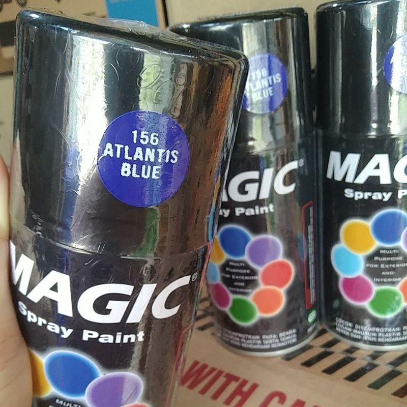 cat semprot pilok pilox magic spray paint magic atlantis blue 156 300cc biru yamaha biru gelap biru atlantis