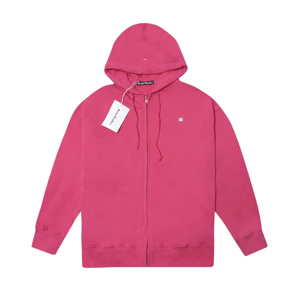 ASD Patch Zip-Up Hoodie Pink