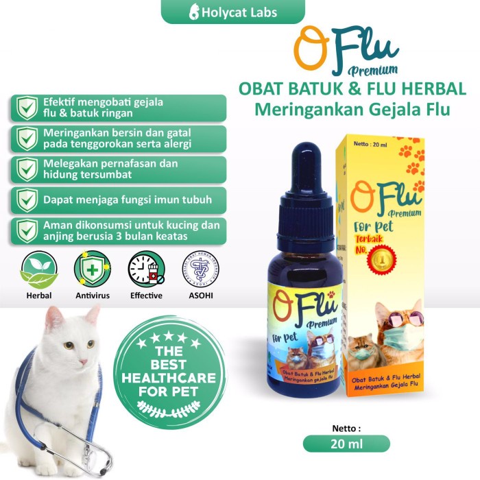 O-Flu Obat Flu Herbal Kucing dan anjing 20ml