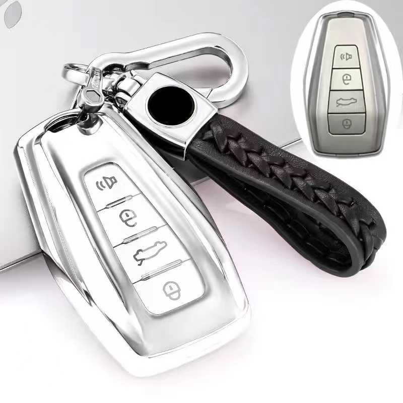 [Baru] Untuk proton x50 cover Kunci Mobil Chrome Refleksi TPU key Fob Case Remote Case Casing x50 key cover proton x70 key cover