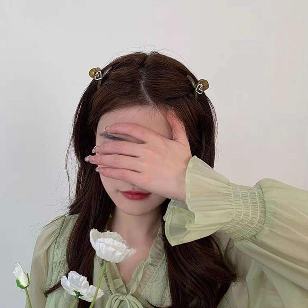 Agustina Wanita Klip Hiu Mini Elegan Temperamen Indah Jantung Rambut Mengambil Klip Gadis Hadiah Hiasan Kepala Berlian Imitasi Gaya Korea Klip Rambut