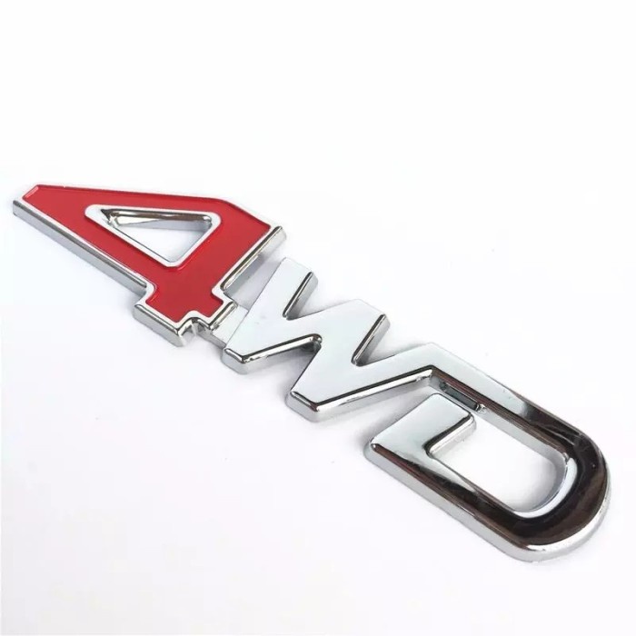 Stiker Logo Emblem Timbul Mobil 4WD Stiker 3D Krom Lencana Mobil Lambang Lencana Decal Dekorasi Otomatis Gaya 4WD untuk SUV Bagasi