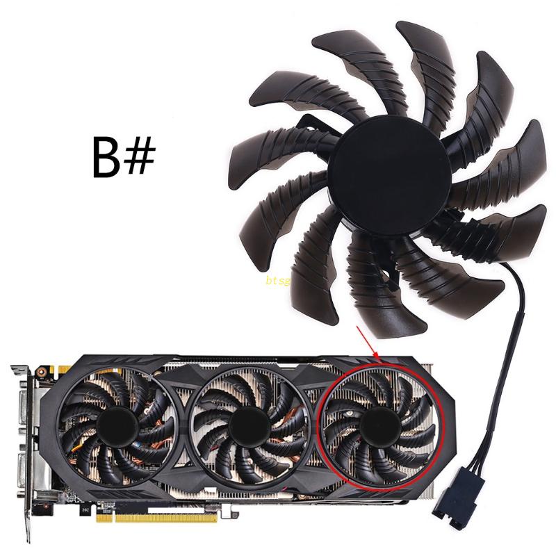 Loyang Sekat Bt1/3pcs 75mm 2/3pin T128010Su Kipas Pendingin Kartu Video Grafis Untuk Gigabyte GTX970