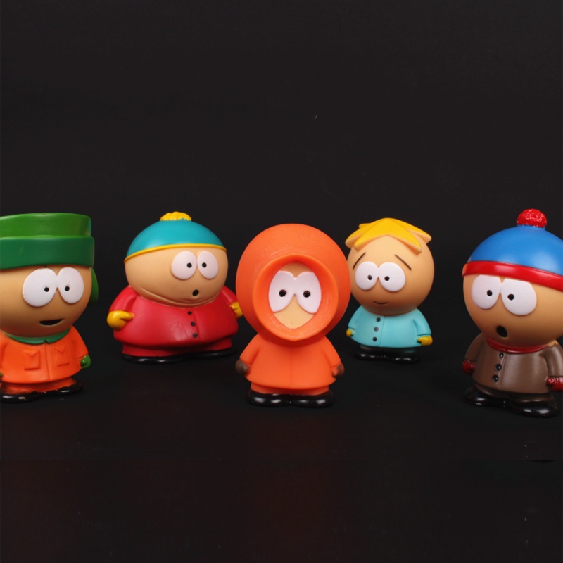 5pcs South Park Karakter Kenny Stan Eric Action Figure Boneka Set Hiasan Mobil Topper Kue