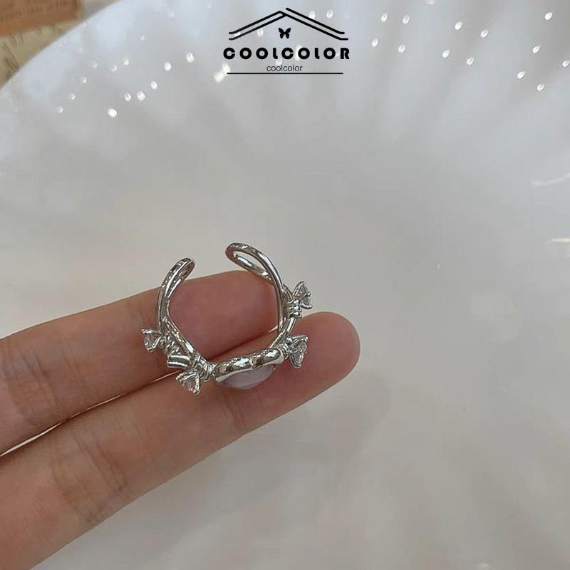 COD❤️Rasa Desain Pink Love Thorn Opal Zirkon Cincin  Wanita Cincin Fashion Keren Manis- cl