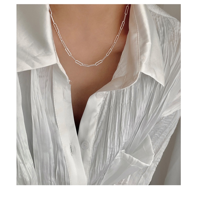 Goldkingdom Aksesoris Perhiasan Fashion Ready Stock Kalung Rantai Geometris Cahaya Mewah Desain Kecil Rasa Kerah Rantai Angin Dingin