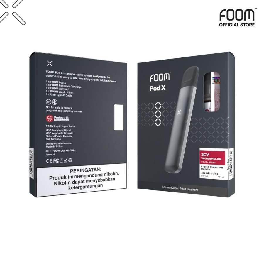 POD FOOM POD X BUNDLING LIQUID 15ML SALTNIC  BY FOOM 100% AUTHENTIC