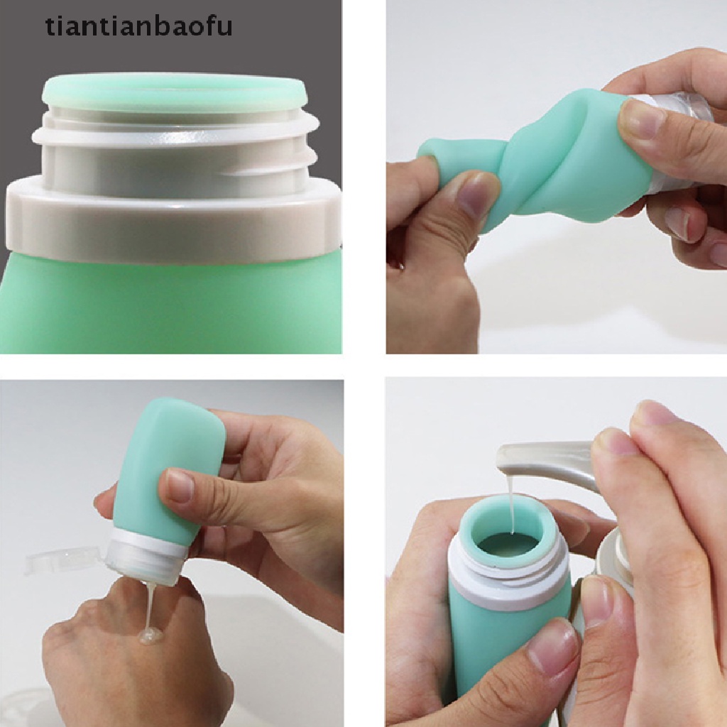 [tiantianbaofu] Dispenser Krim Shampoo Portable Travel Silicone Sub Bottling Sample Container Butik