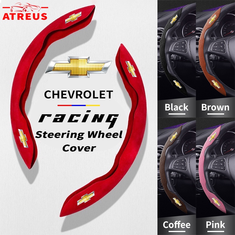 Chevrolet Cover Pelindung Setir Mobil Balap Suede Steering Wheel Cover Anti Slip Serap Keringat Untuk Spin Orlando Captiva Lova Zafira Trax Colorado Aveo Spark