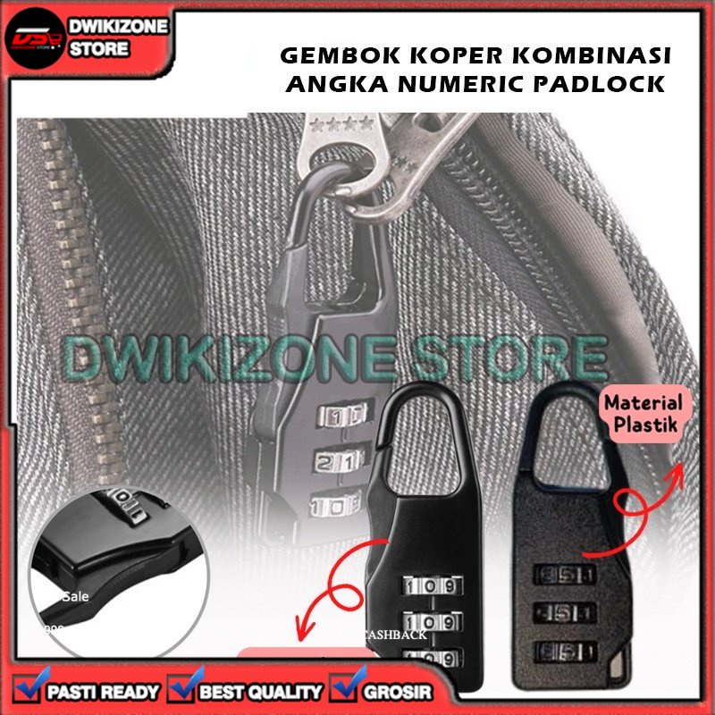 [DZS] GEMBOK KUNCI PENGAMAN KOPER TAS RANSEL KODE PASSWORD NUMERIK ANTI MALING MINI