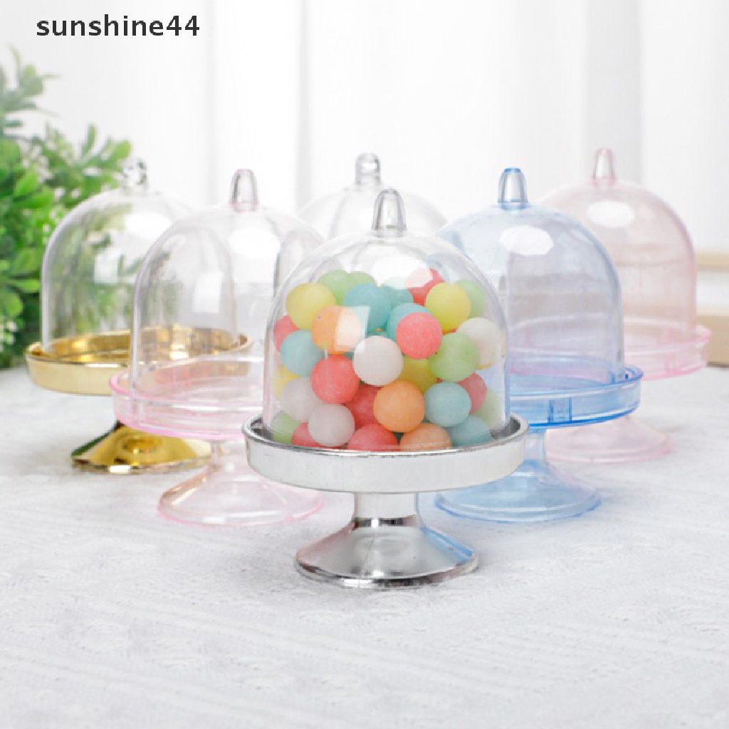 Sunshine 3Pcs Kotak Hadiah Plastik Permen Dessert Box Mini Bening Untuk Pesta Pernikahan Baby Shower ID