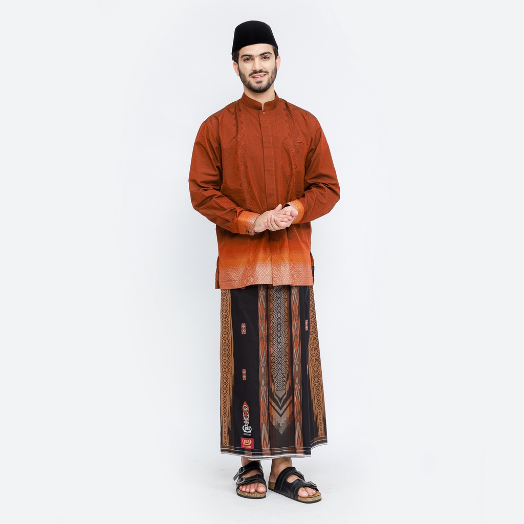 Sarung BHS Excellent Gold Motif E57 JGH Hitam Orange 02 / COD / BHS TERMURAH / BHS FULL TAG / SARUNG