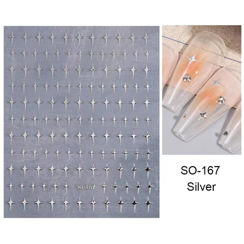 Stiker Kuku Bintang Agustina Korean Ins Style Bronzing Stars Gold Silver Laser Stars Dekorasi Kuku