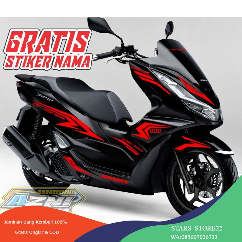 (PREMIUM) CUTTING STIKER HONDA PCX 160 PCX 150 DESAIN 2023 striping pcx 160, stiker cutting list bod