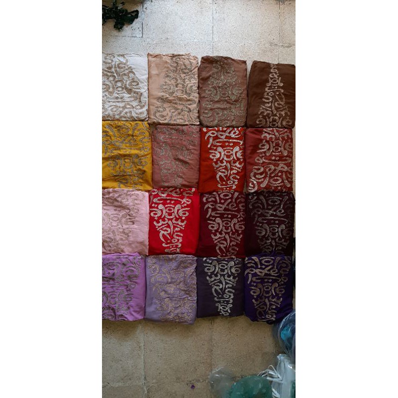 [Ready] Mukena Premium Mukenah Tar Kaligrafi Rayon Super Terusan Bordir Komputer Emas √ F19 / Mukena