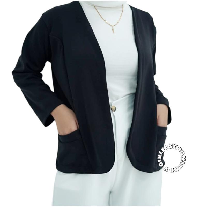 Tq88indonesia Fashion NABILA SCUBA BLAZER Formal / Blazer wanita trendy / Busana Kerja Cewek / Outfit kantor wanita
