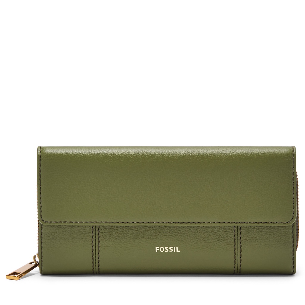 Fossil Jori RFID Flap Clutch Green Moss Dompet Wanita - SWL3009-376