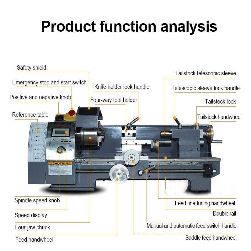 (BISA COD) FTIHSHP GYX Mesin Bubut Kayu Mini Lathe Beads Woodworking 900W - WM210V