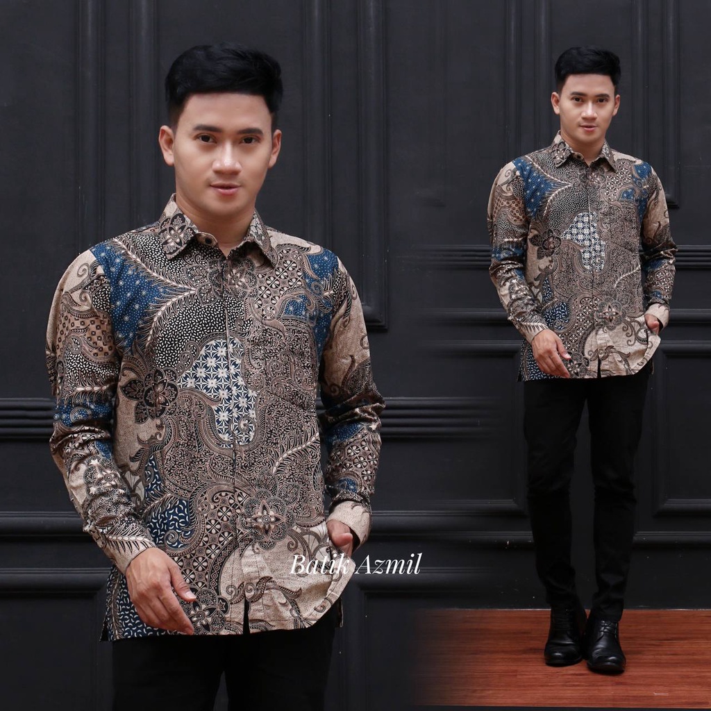 batik pria kemeja batik pria lengan panjang size m l xl xxl terlaris