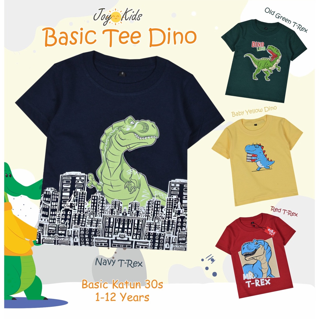 KAOS ANAK JOYKIDS PREMIUM || KAOS ANAK ANAK LAKI ALKI PEREMPUAN 1-12 TAHUN MOTIF ANIMAL