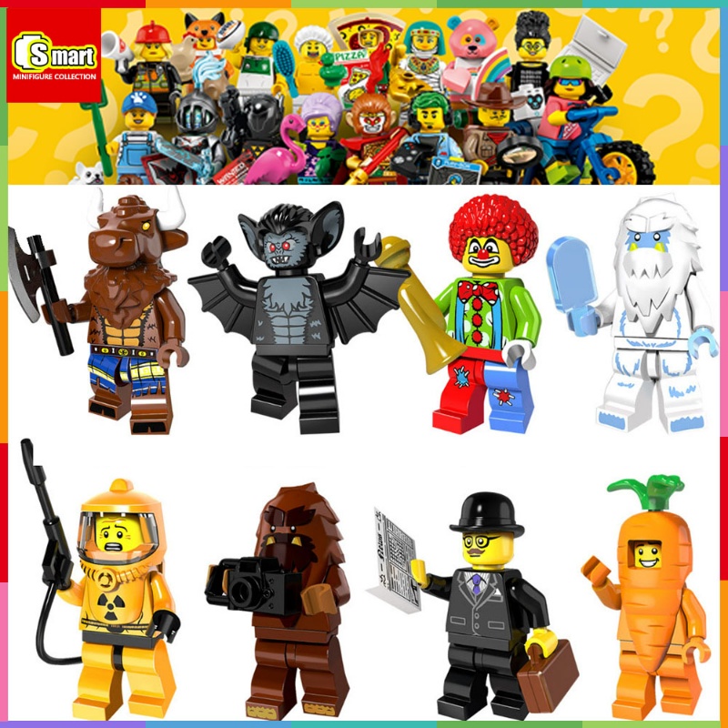 Tauren Minifigures Vampir Kelelawar Joker Snowman Wortel Man City Mini Figure Merchant Mainan Pekerja Nuklir