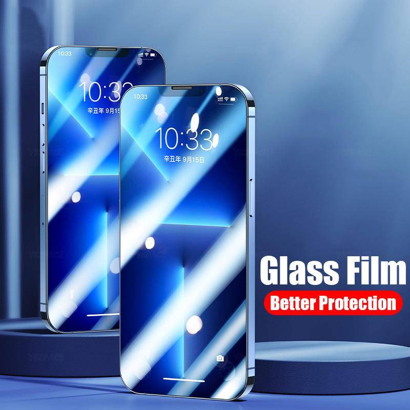 5pcs Full Cover 9H Tempered Glass Untuk iPhone 14 13 12 11 Pro MAX Plus Mini Pelindung Layar Anti Knock Untuk iPhone X XS MAX XR 7 8 6 6S Plus SE 2022 2020 14Plus 13Mini 12Mini