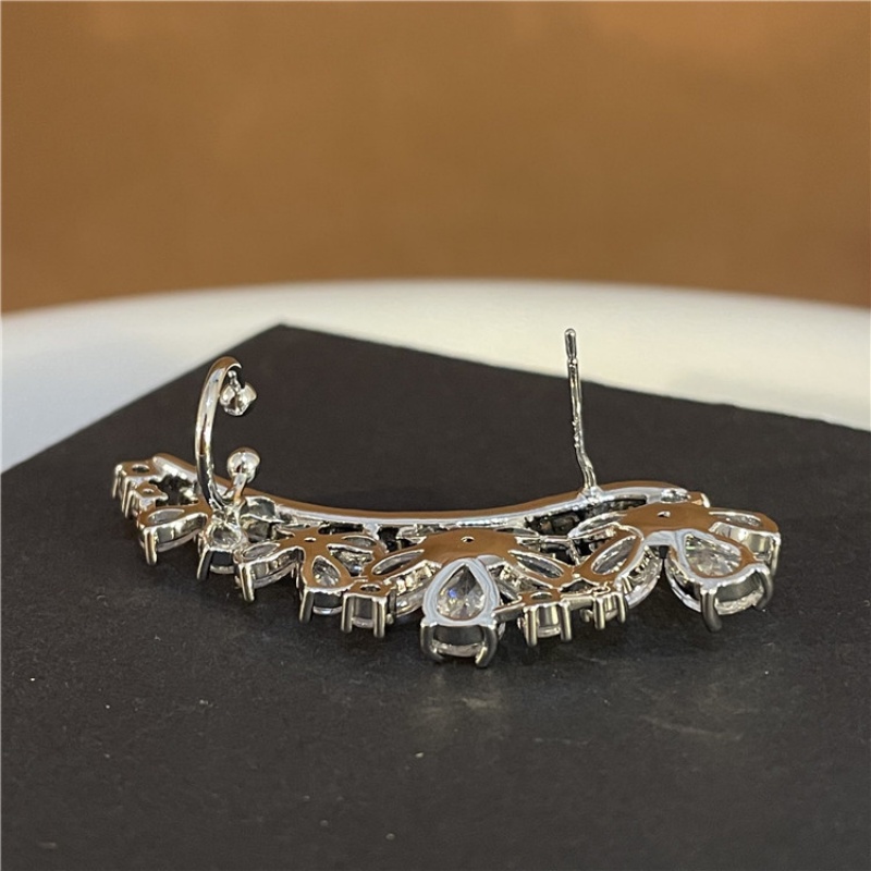 1pc Fashion Zirkon Bunga Anting Klip Anting Terintegrasi Kualitas Tinggi Anting Rohani
