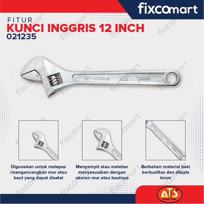 KUNCI INGGRIS &quot;ATS&quot; 12&quot;  INCH