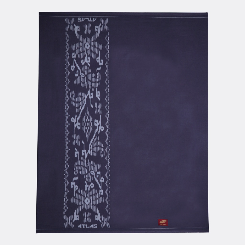 Sarung ATLAS Premium 750 Tumpal Kembang Warna Polos Abu Tua