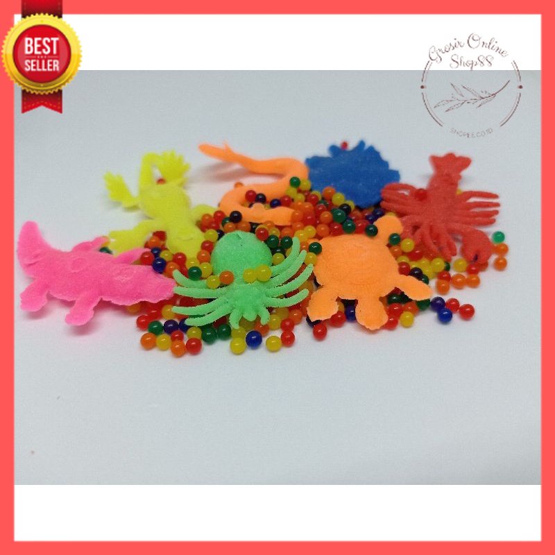 GOS -D414- Mainan Jelly Waterbeads &amp; Animal Grow - Hydrogel Water Beads - Mainan Montessori Sensory Play