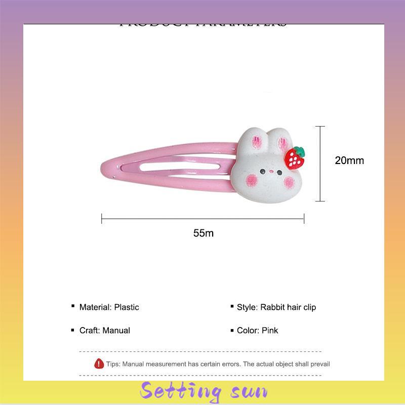 Jepit Rambut Desain Kartun Kelinci Beruang Bunga Gaya Korea TN