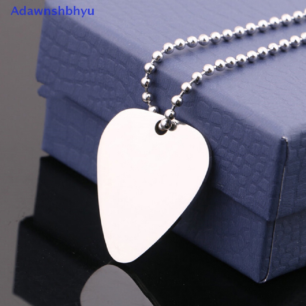 Adhyu Guitar Pick Silver Necklace Kalung Gitar Neck Picks Pick Gitar Dengan Rantai ID