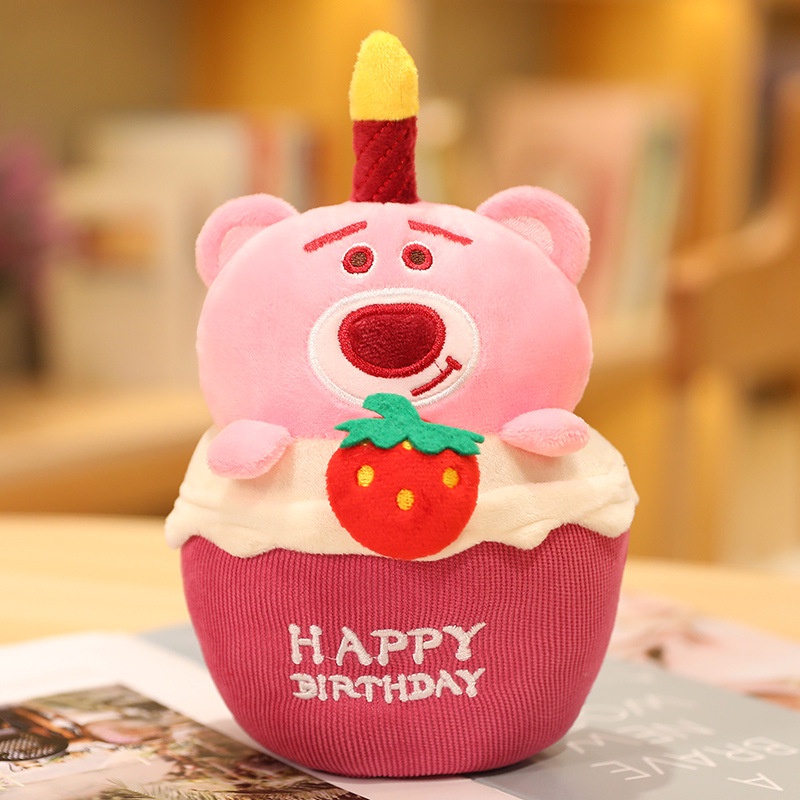 Musik Mainan Mewah Gadis Kreatif Hadiah Ulang Tahun Kuromi Strawberry Bear Cinnamoroll Kartun Lilin Anak Boneka Bercahaya