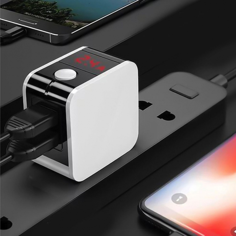 Usb Charger LED Display Dual Fast Phone Charger Adapter Charger Travel Dinding EU Untuk IPhone Samsung Charger Handphone