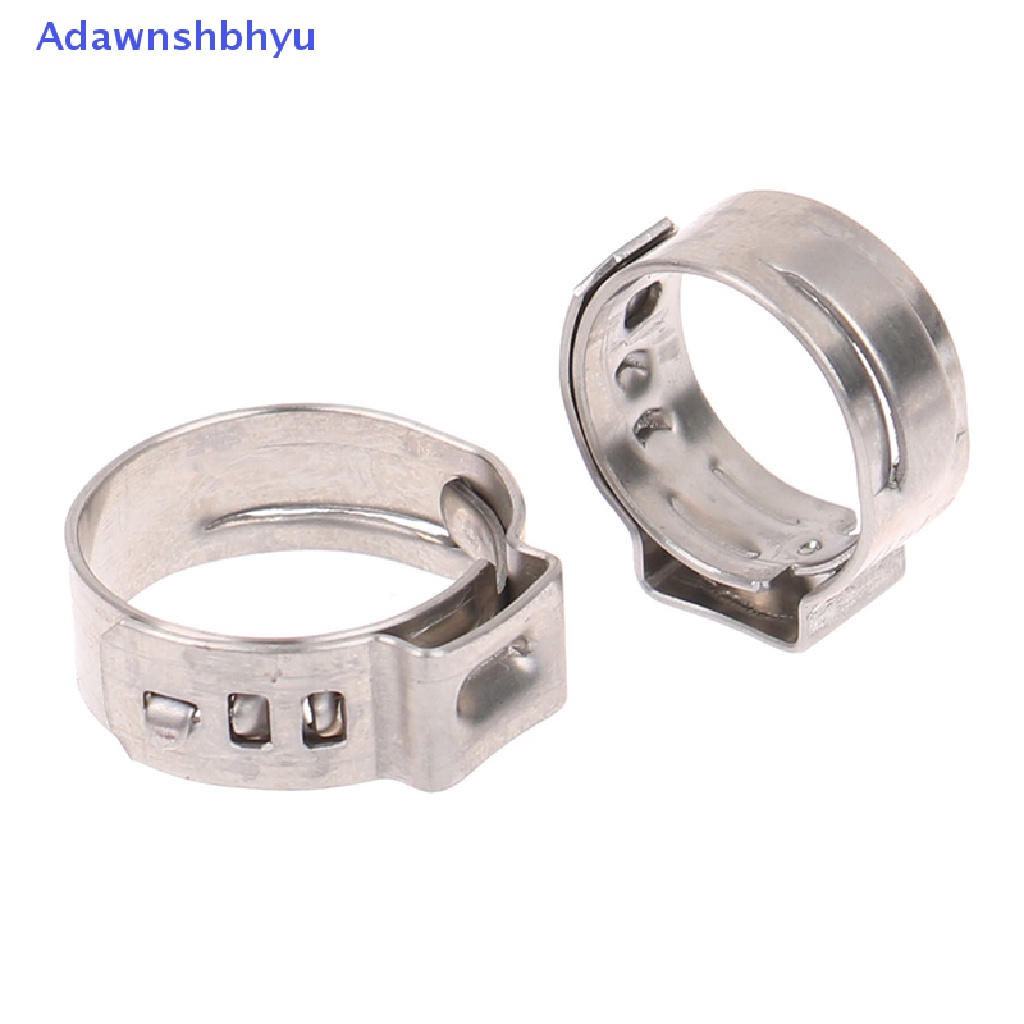 Adhyu 10Pcs Klem Selang Single Ear Stepless 304stainless Steel Hose Clamp Cincin Penjepit Cinch Untuk Sealing Hose Quick Release Clamp ID